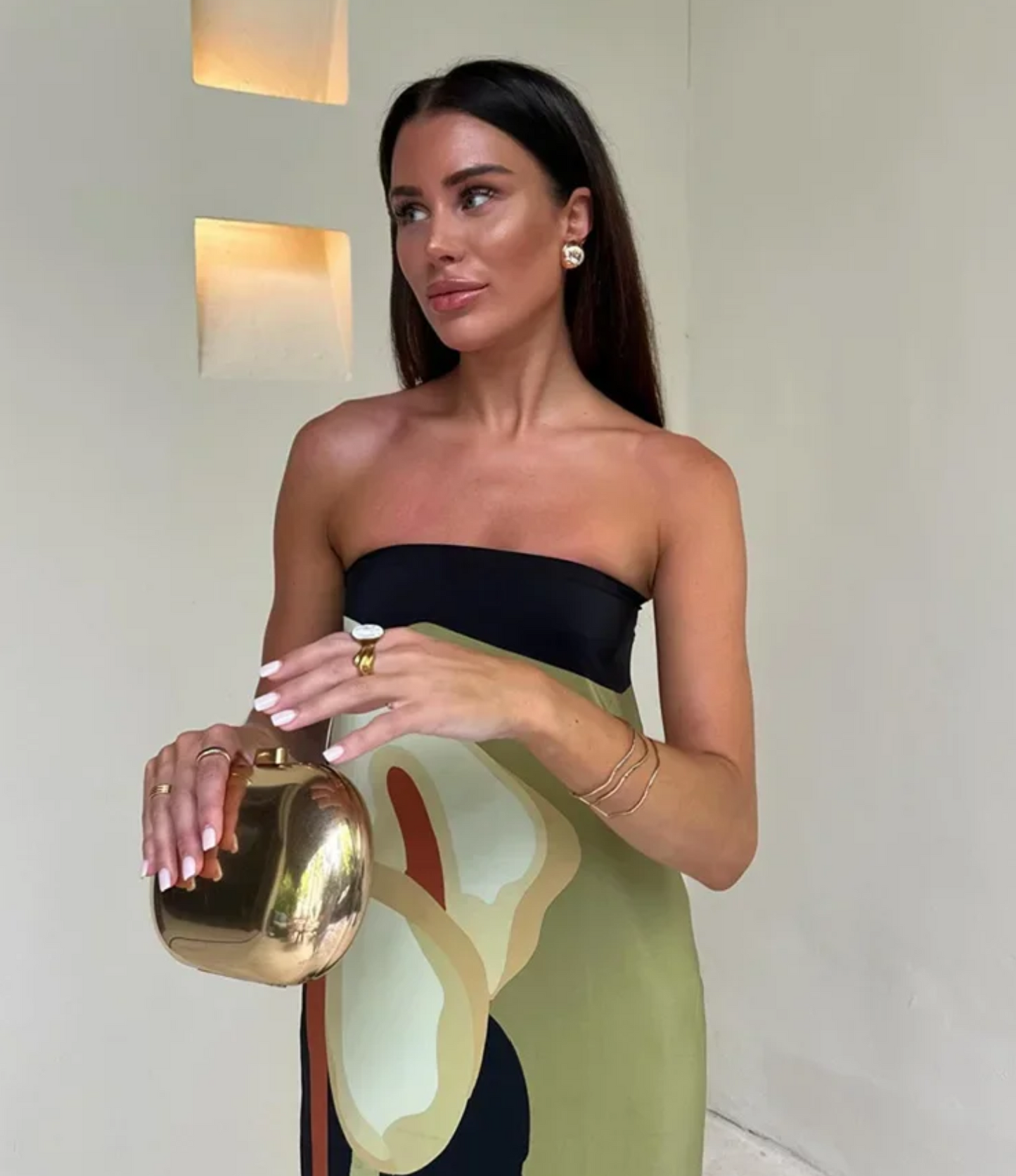Paula - Printed off-the-shoulder dress