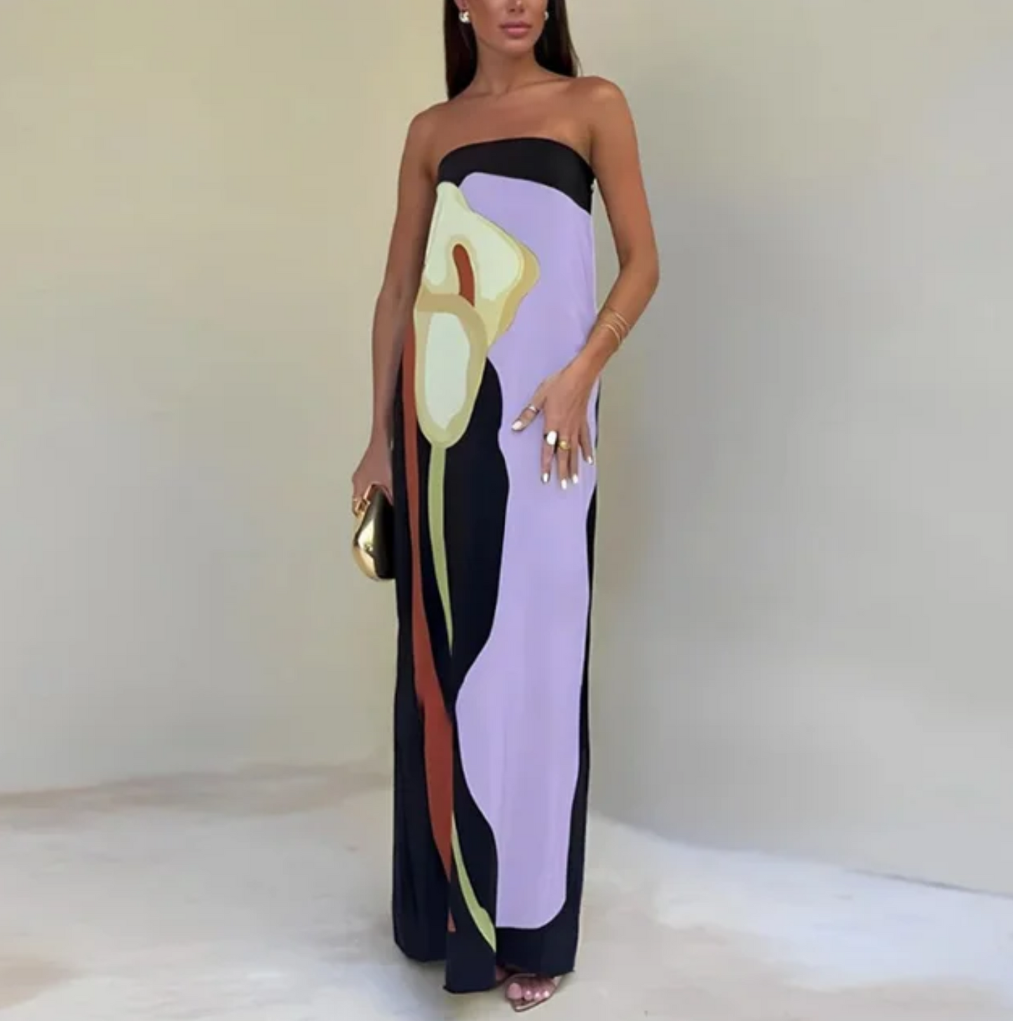 Paula - Printed off-the-shoulder dress