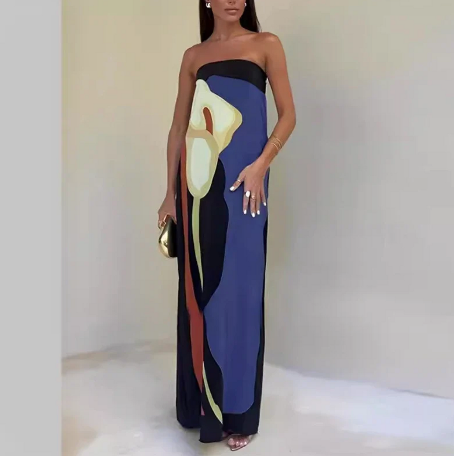 Paula - Printed off-the-shoulder dress