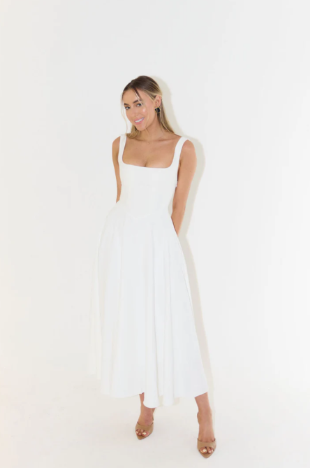 Whitney Square Neck Midi Dress