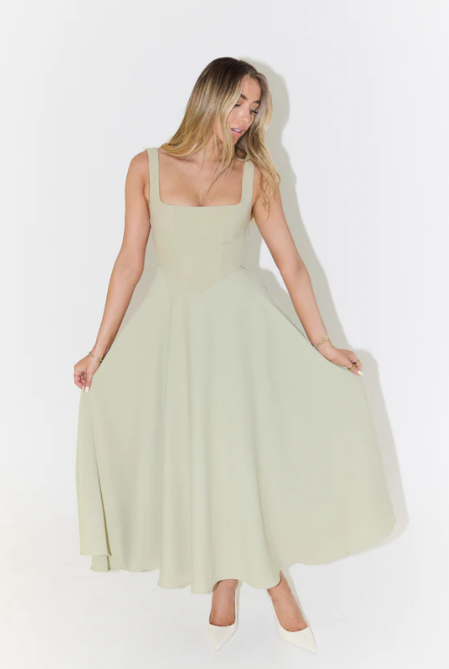 Whitney Square Neck Midi Dress