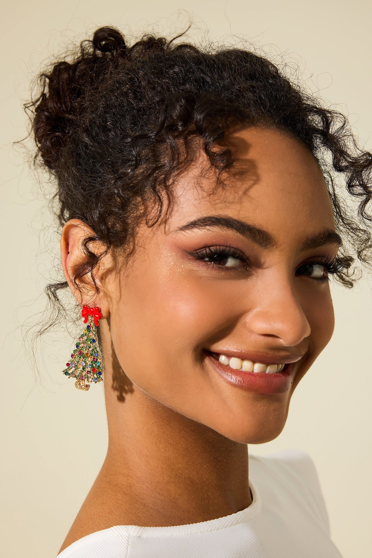 WW | Rhinestone Christmas Tree Shaped Earrings