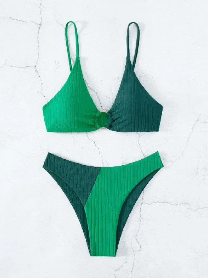 WW – Push-up-Bikini-Set mit hoher Taille für Damen