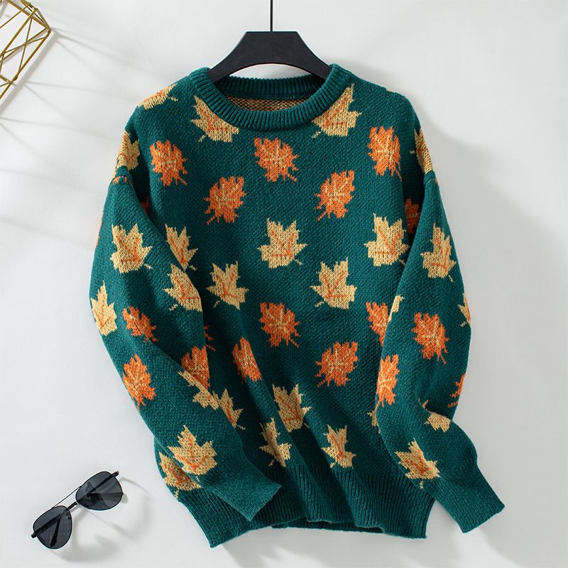 WW | Strickpullover Übergroß Passform Weich Und Warm Langärmlig Rundhalsausschnitt