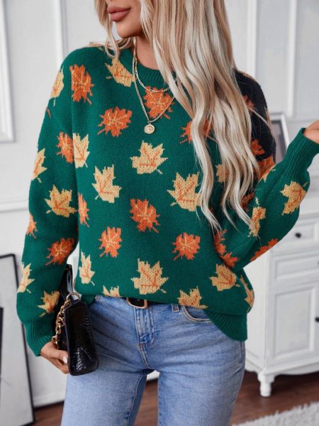 WW | Strickpullover Übergroß Passform Weich Und Warm Langärmlig Rundhalsausschnitt