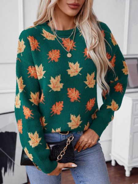 WW | Strickpullover Übergroß Passform Weich Und Warm Langärmlig Rundhalsausschnitt