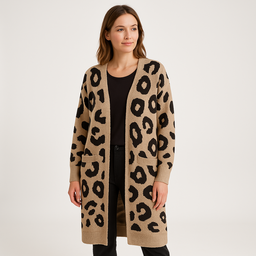 WW | Long Leopard Knit Cardigan Comfort & Boldness