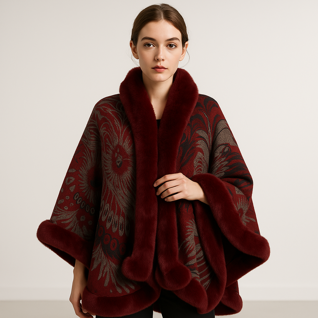 WW | Cape Elegante mit Muster Falsches Fell Sanftheit und Raffinement