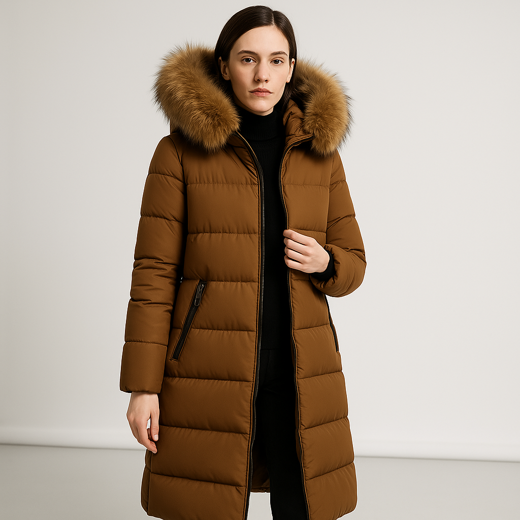 WW | Long jacket with hood made of faux fur Winter Ultra-warm
