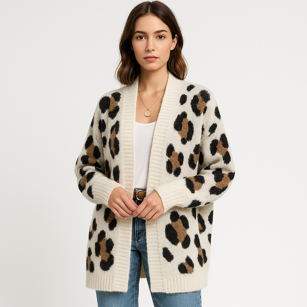 WW | Oversized Cardigan Leopard soft knit comfortable trendy