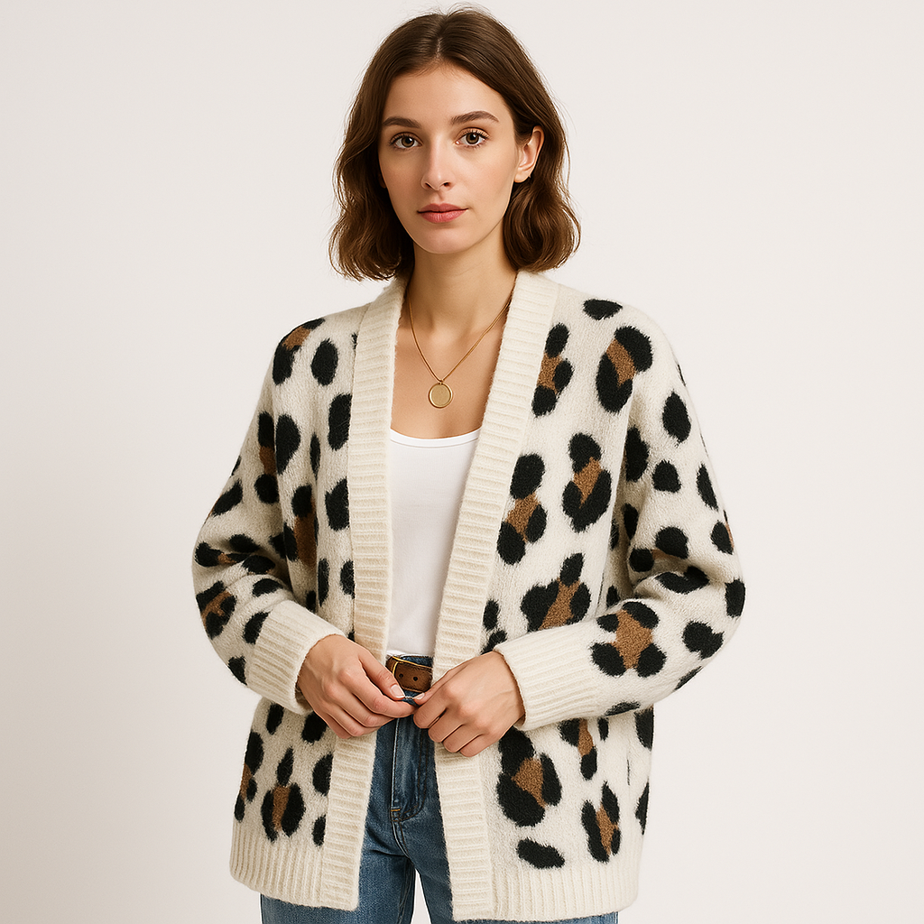 WW | Oversized Cardigan Leopard soft knit comfortable trendy