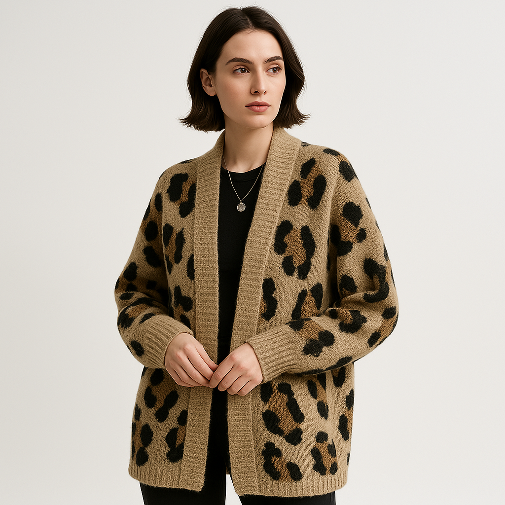 WW | Oversized Cardigan Leopard soft knit comfortable trendy
