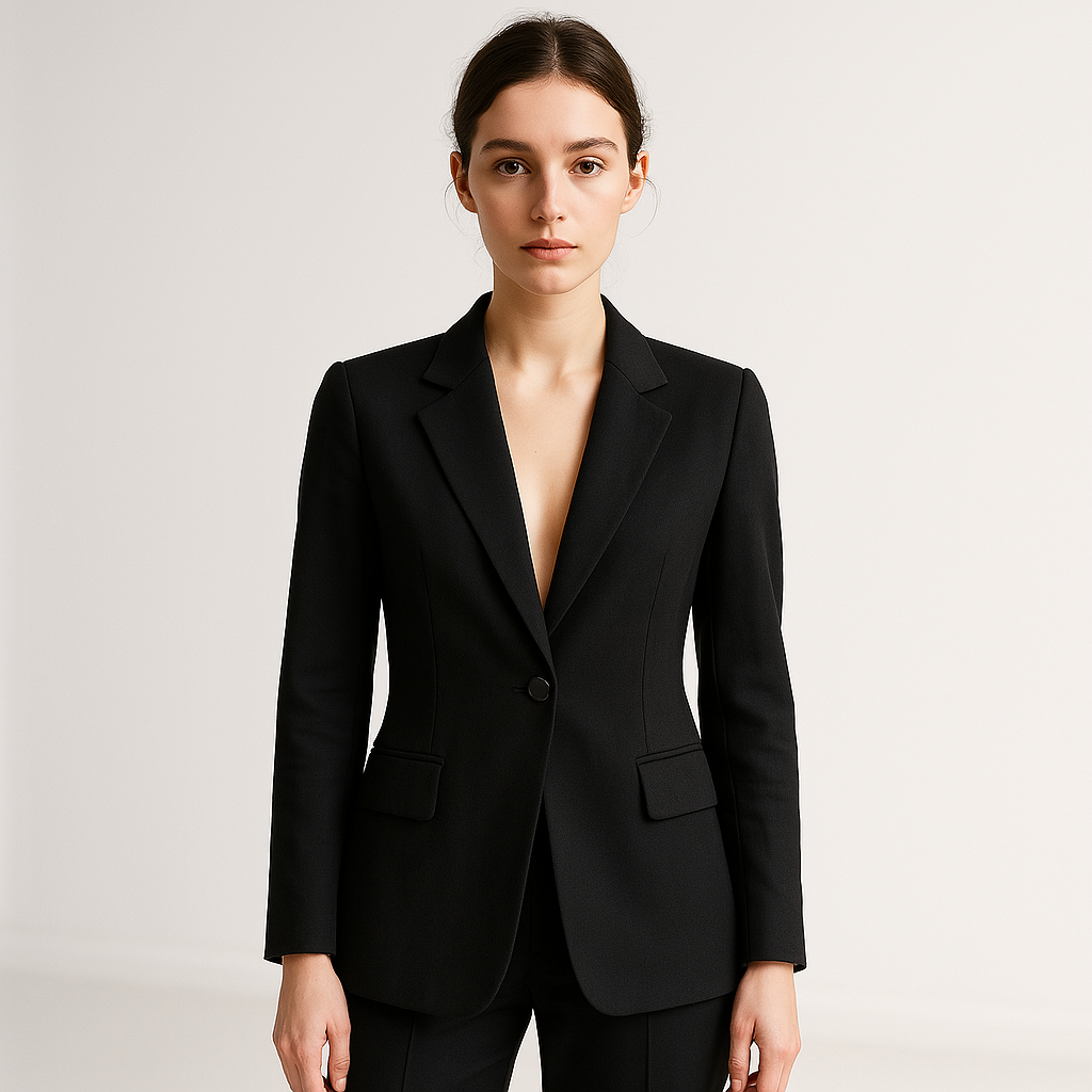 WW | Blazer Classic Tailored One-Button Minimalist Elegance