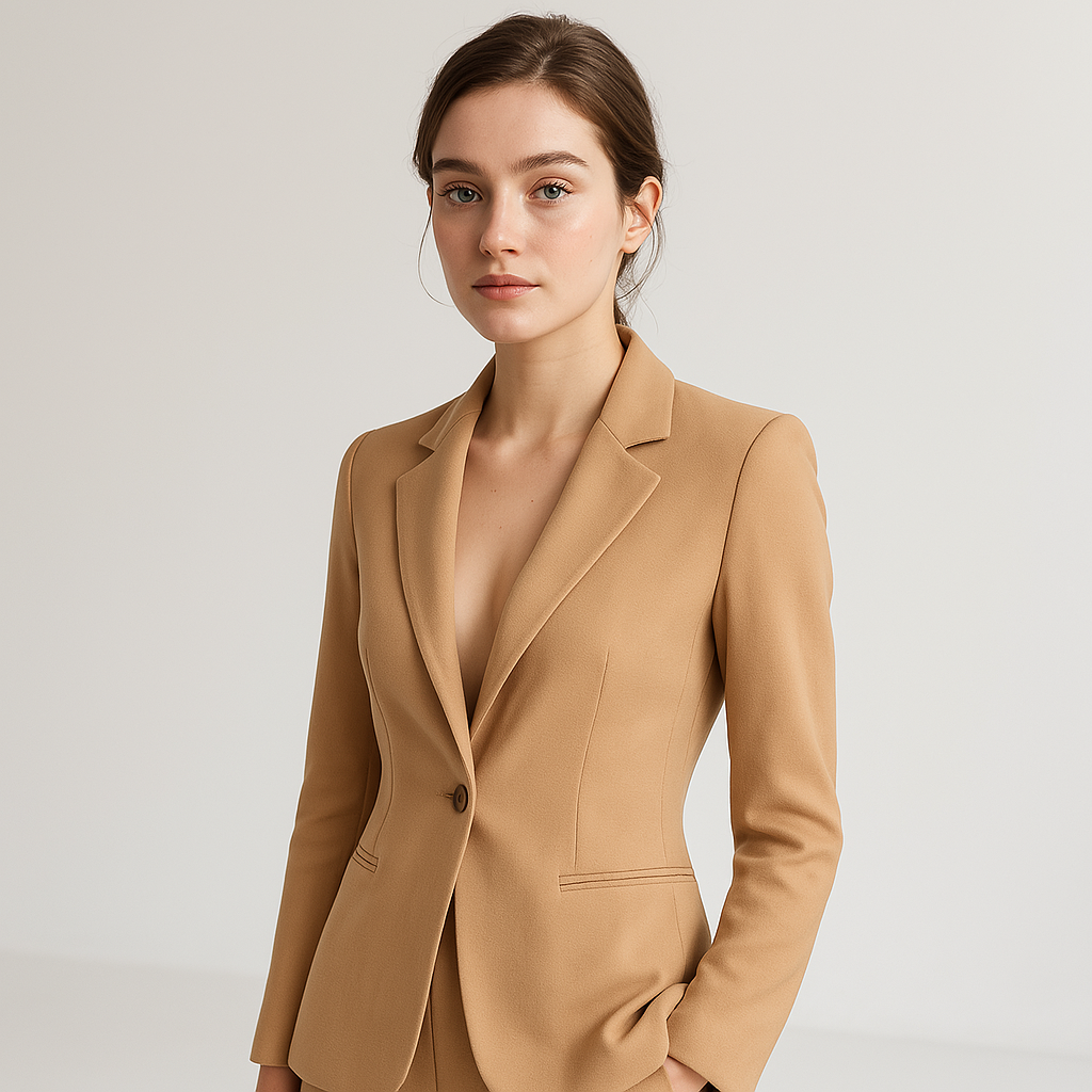 WW | Blazer Classic Tailored One-Button Minimalist Elegance
