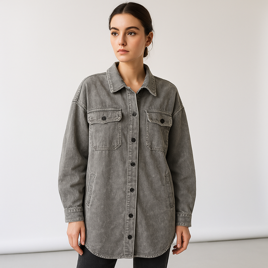WW | Überhemd Used Effekt Cordvelours Lässiger Oversize Stil