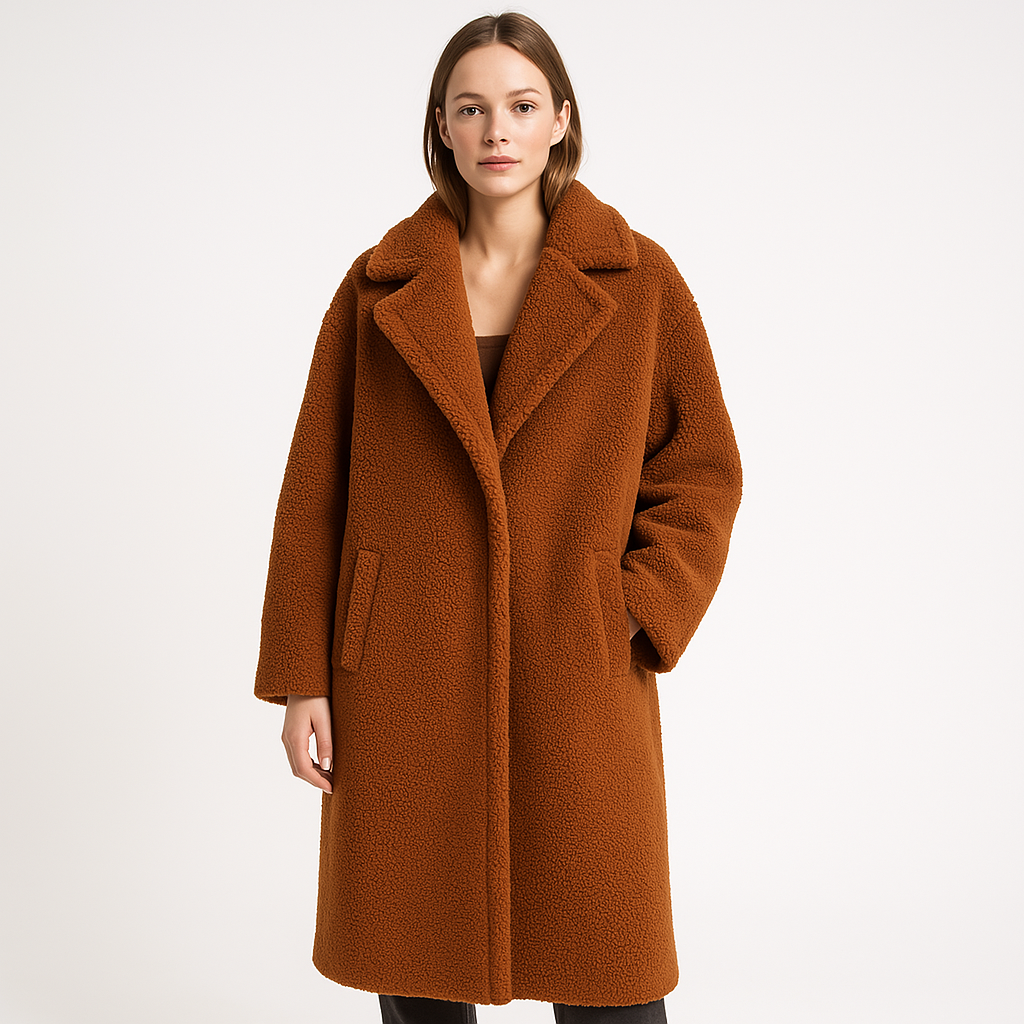 WW | Coat Teddy Effect Long Warm and Trendy