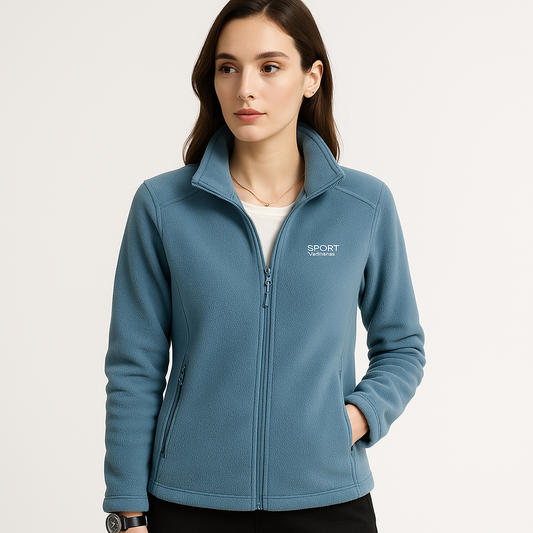 WW | Leichte und warme blaue Fleecejacke