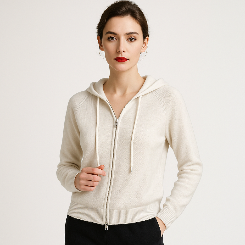 WW | Hooded Pointed Hem Cardigan Cashmere Comfort Elegant