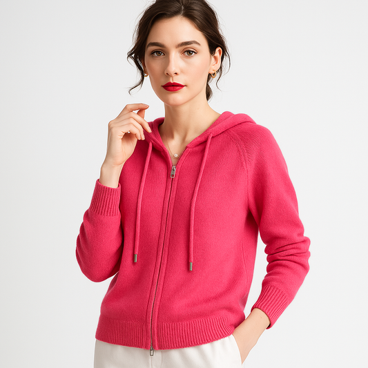 WW | Kapuzen-Zipfel-Cardigan Cashmere Komfort Elegant