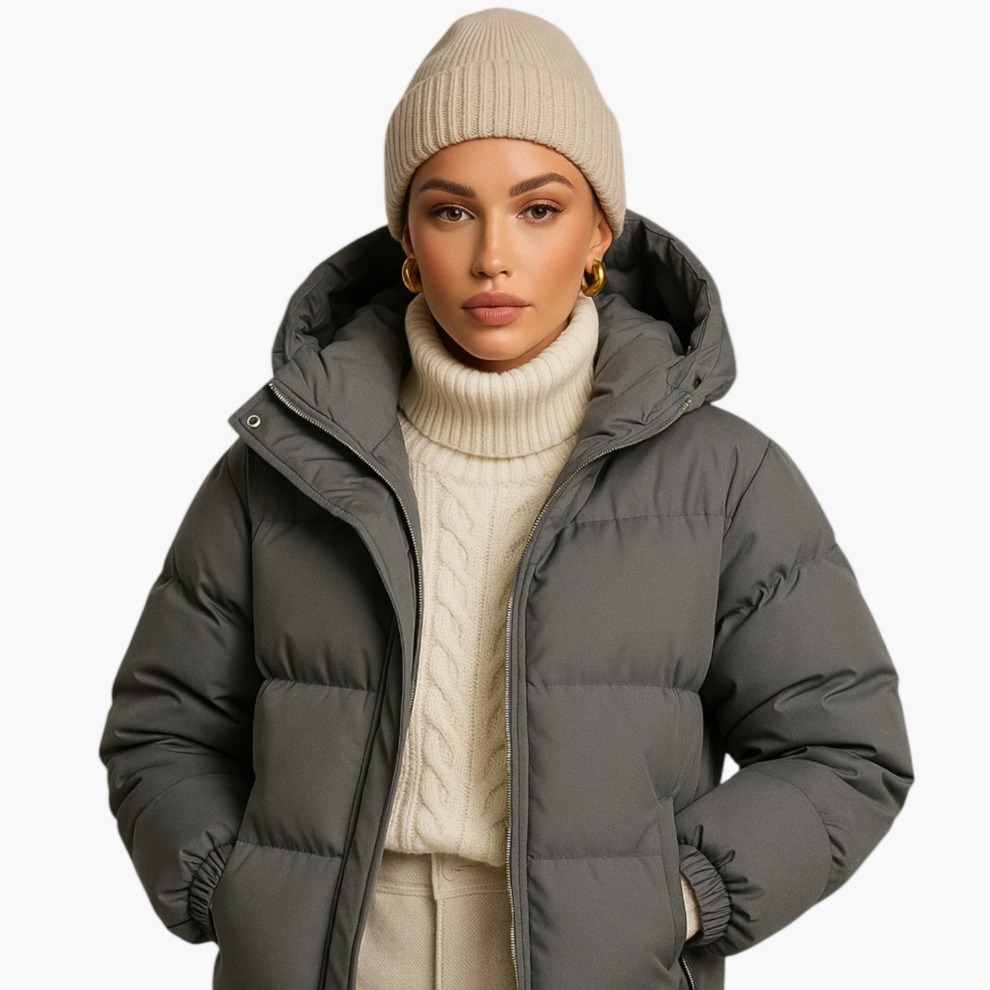 WW | Puffer Parka - Winterjacke mit Kapuze, Daunenfüllung, Wasserdicht, Urban Outdoor