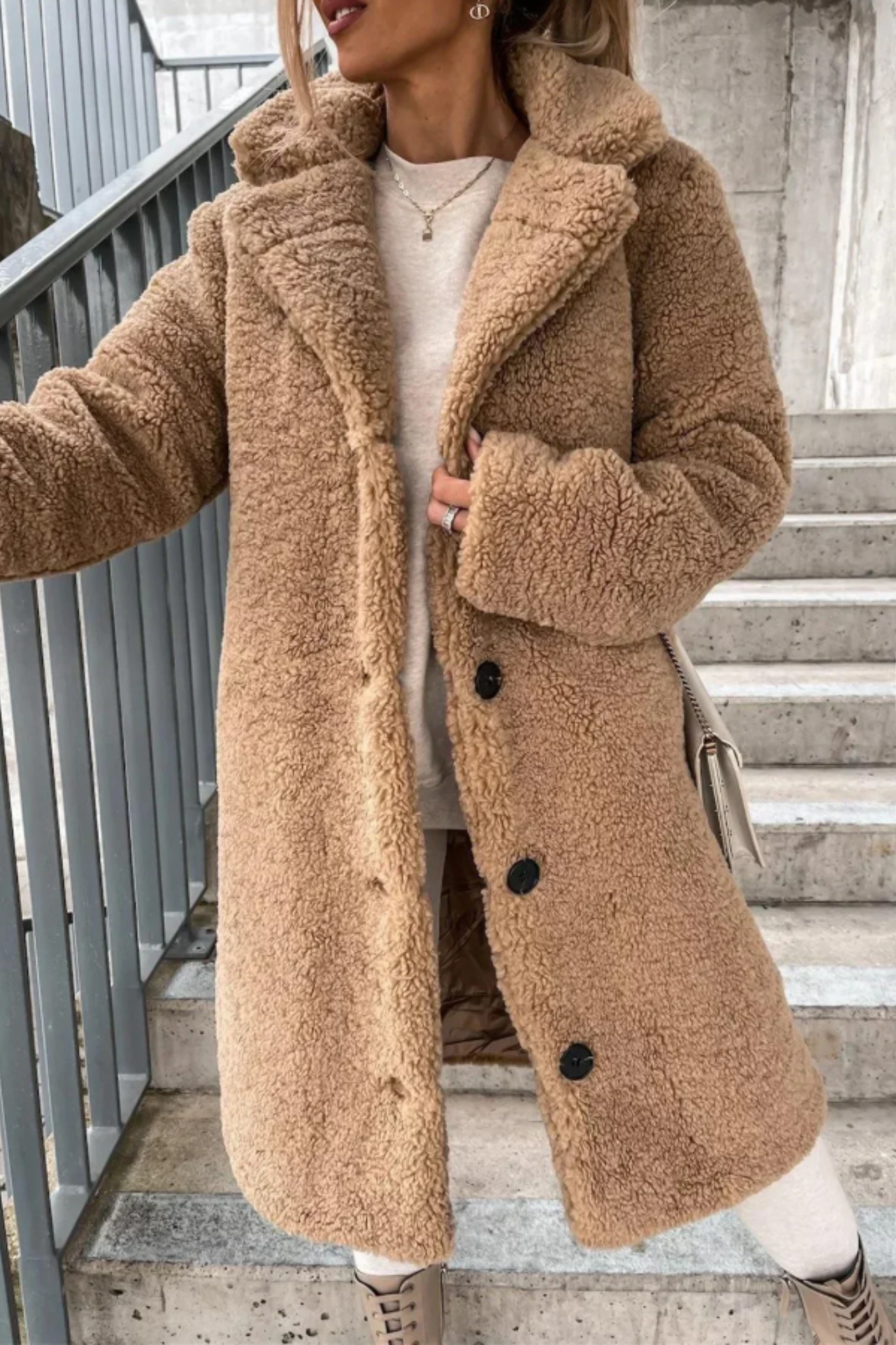Jess Teddy Coat - Khaki