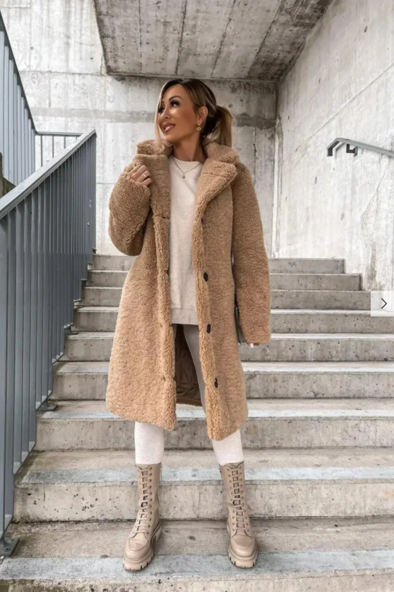 Jess Teddy Coat - Khaki