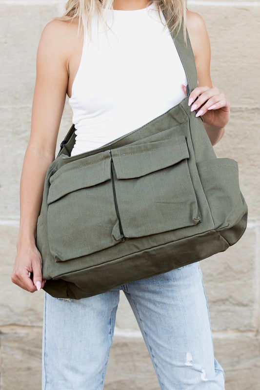 WW | Nova Oversized Canvas Messenger Bag