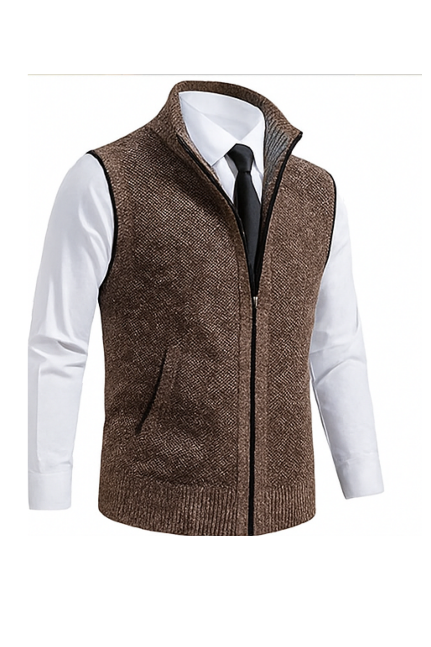 Gerald zipped cardigan - Brown