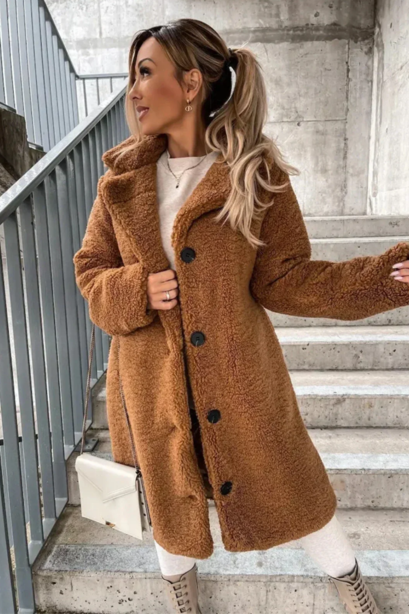 Jess Teddy Coat - Brown