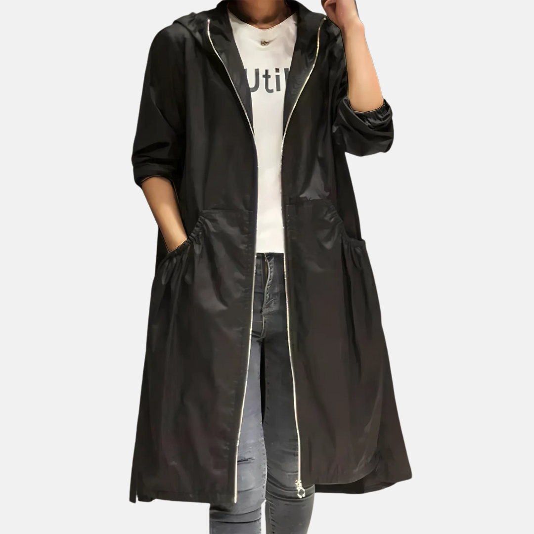 WW | Women's Knee-Length Coat with Hood