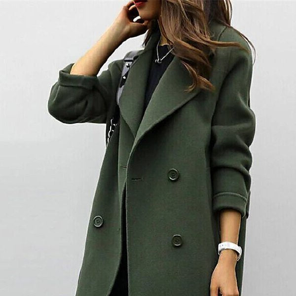 WW | Damen Tailored Woll Duster Hoher Kragen