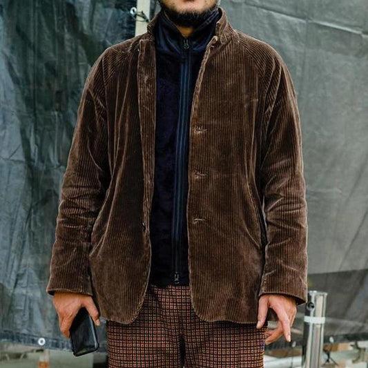 WW | Relaxed Fit Cordjacke - Kragenknopf-Jacke