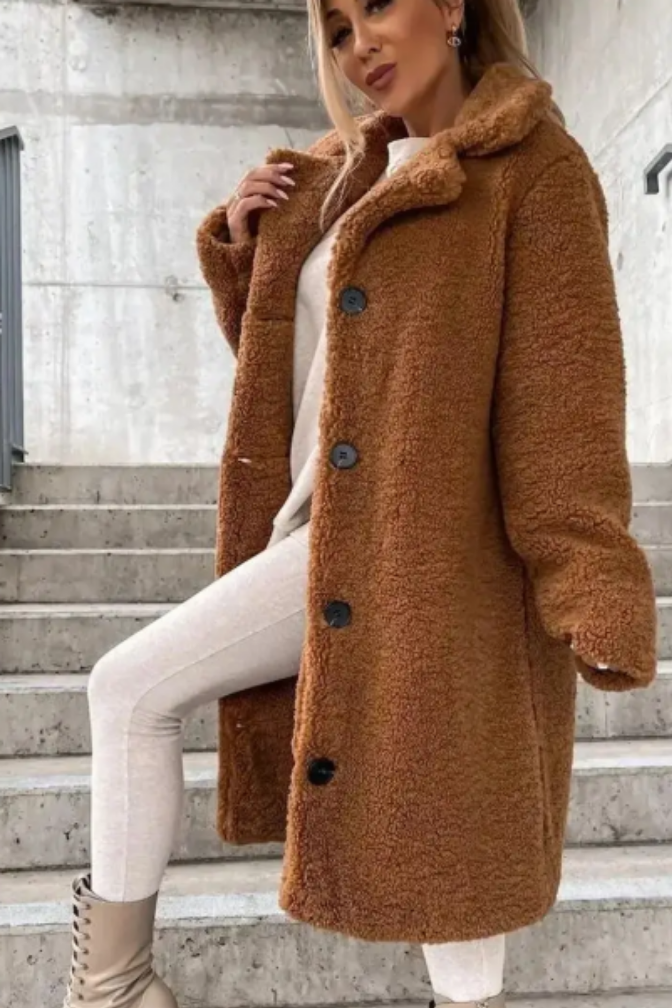 Jess Teddy Coat - Brown