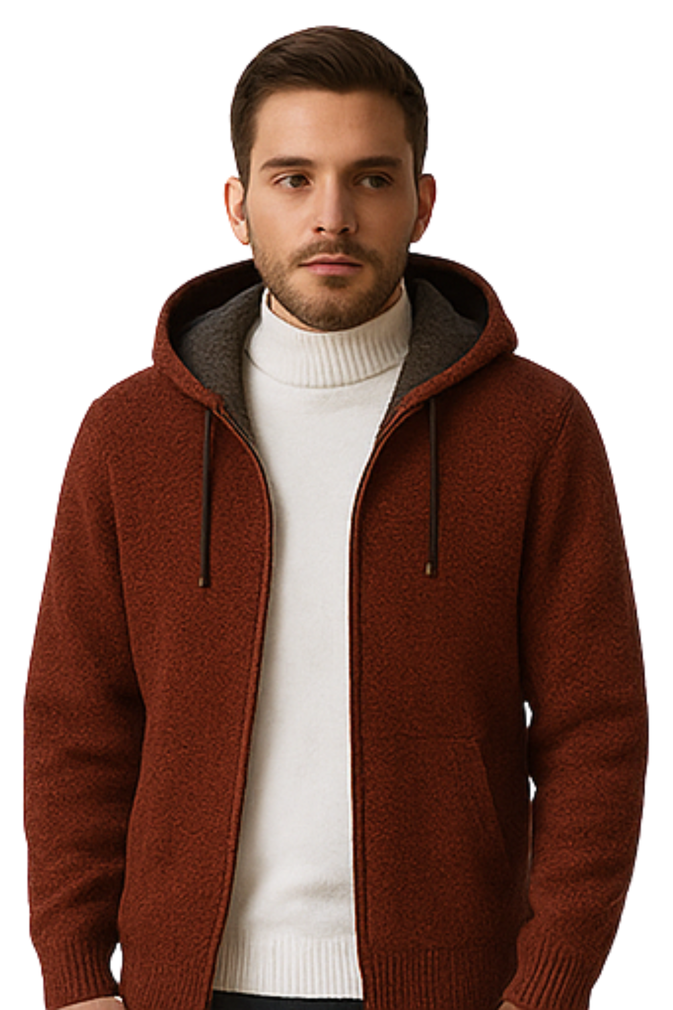 Henry Knit Hoodie - Brown