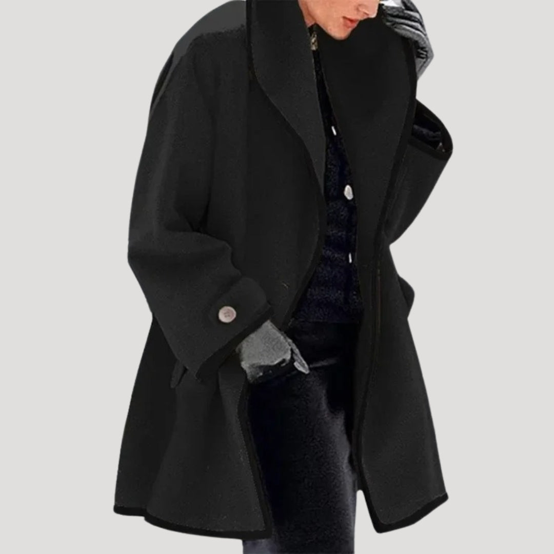 WW | Damen Winterwollmantel eleganter Schwungumhangjacke