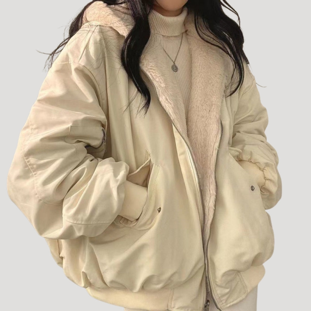 WW | Damen Sherpa-Fleece Winter Teddy-Manteljacke