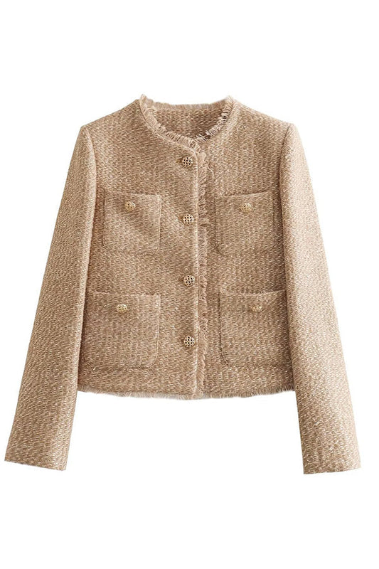 WW |  Jacke mit Rundhalsausschnitt und Knöpfen