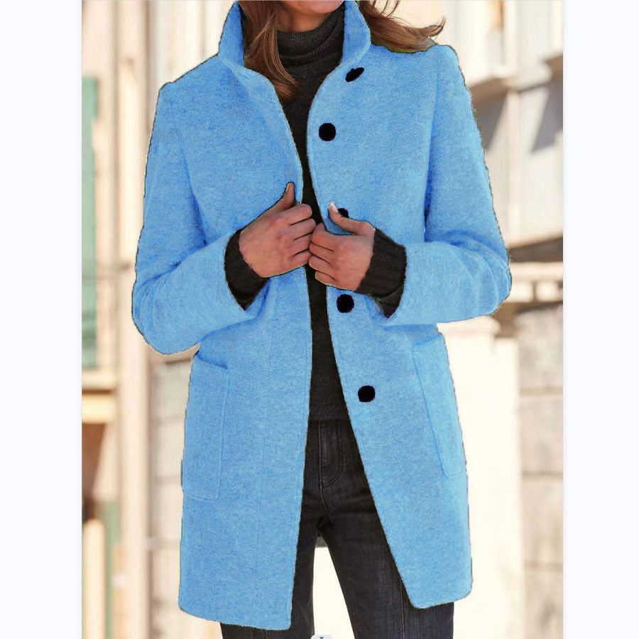 WW | Warmer & winddichter Mantel mit Stehkragen für Damen