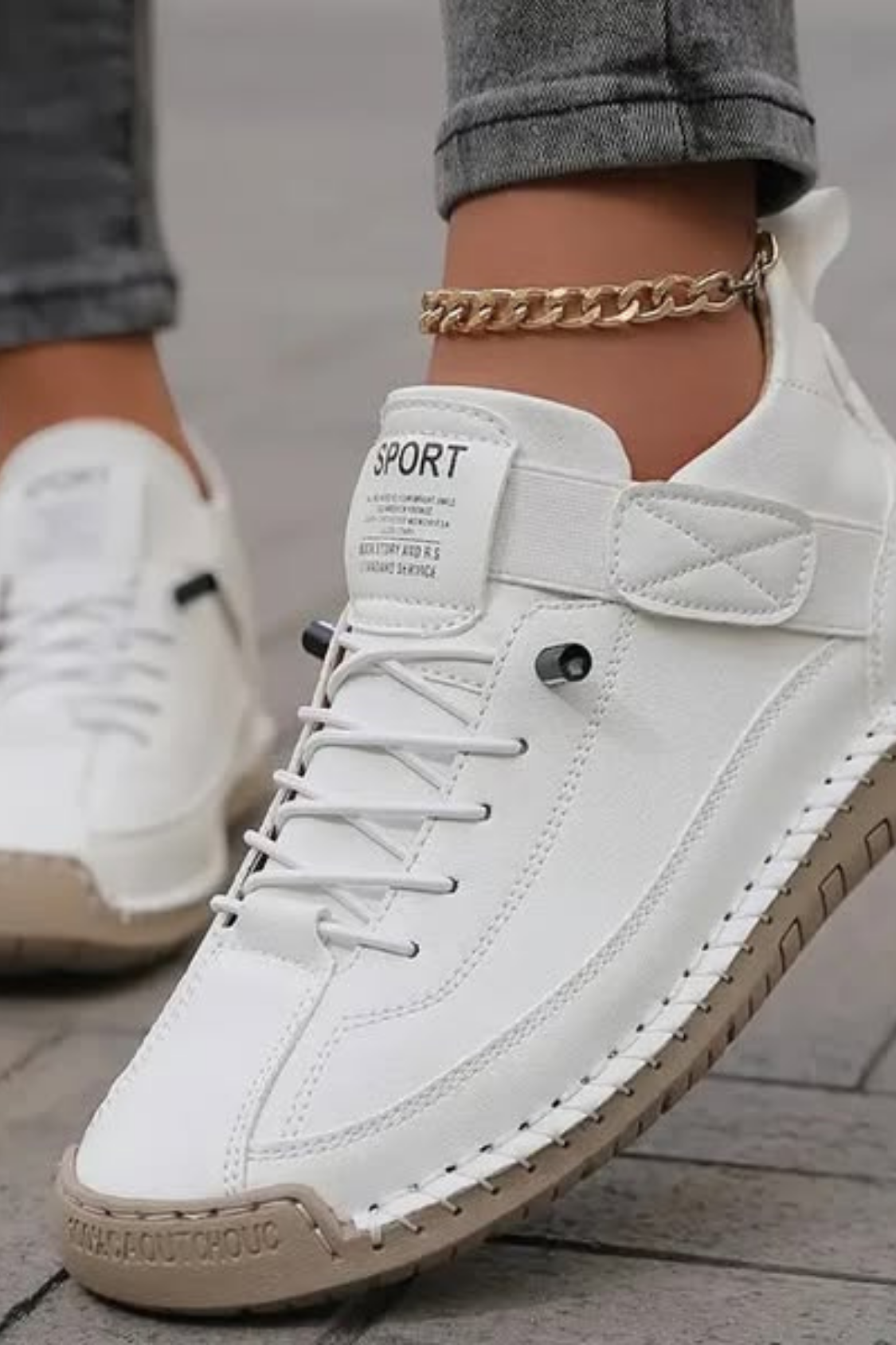 Aleera Sneakers - White (Grey Sole)