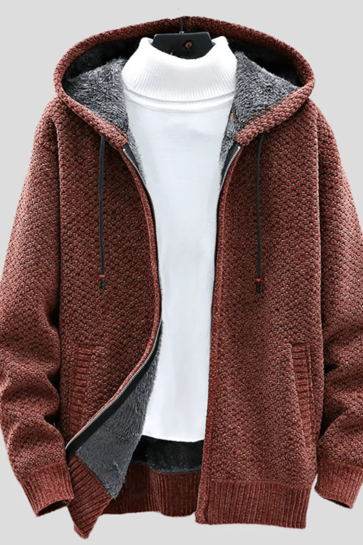 Henry Knit Hoodie - Brown