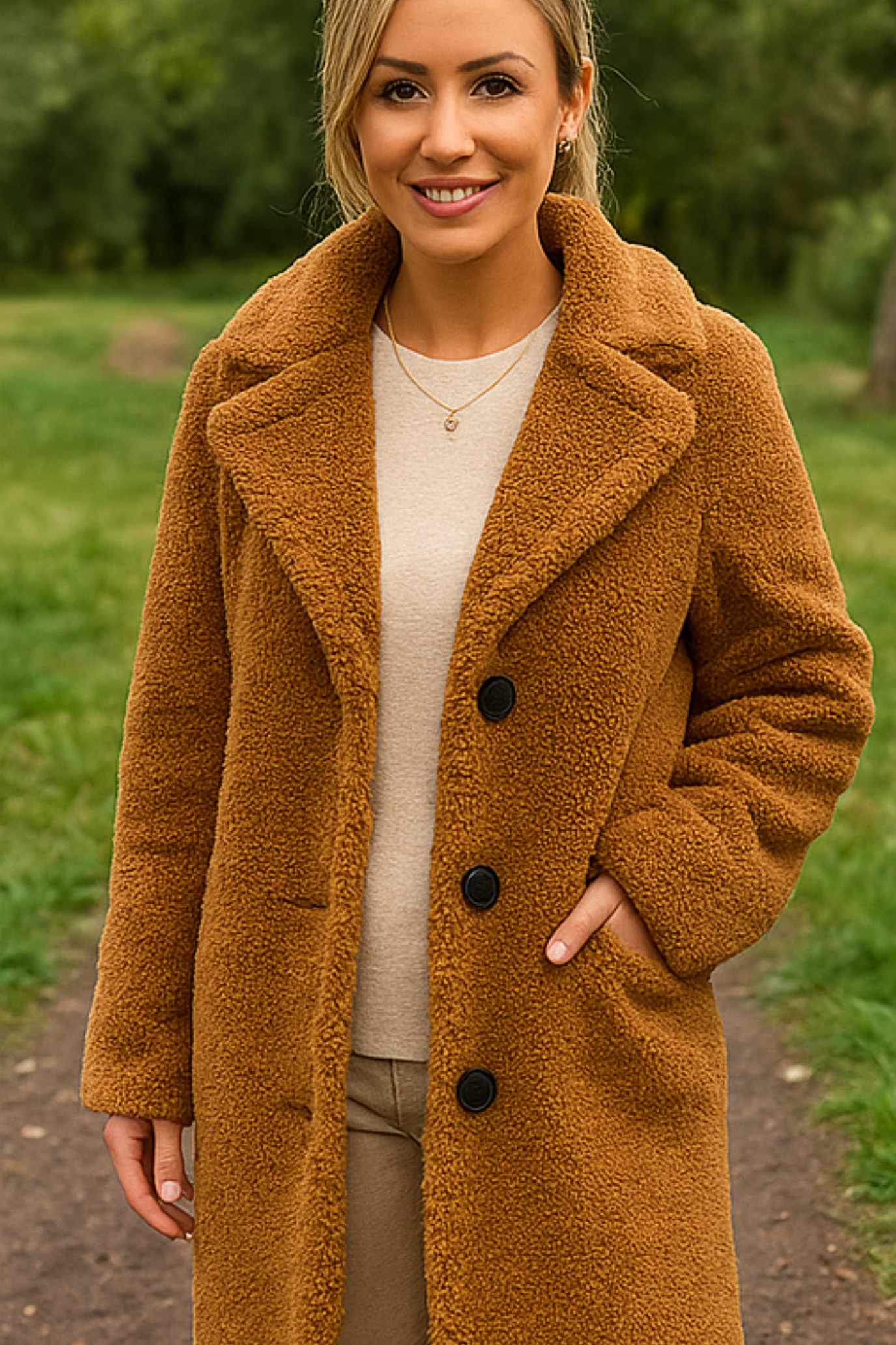 Jess Teddy Coat - Brown