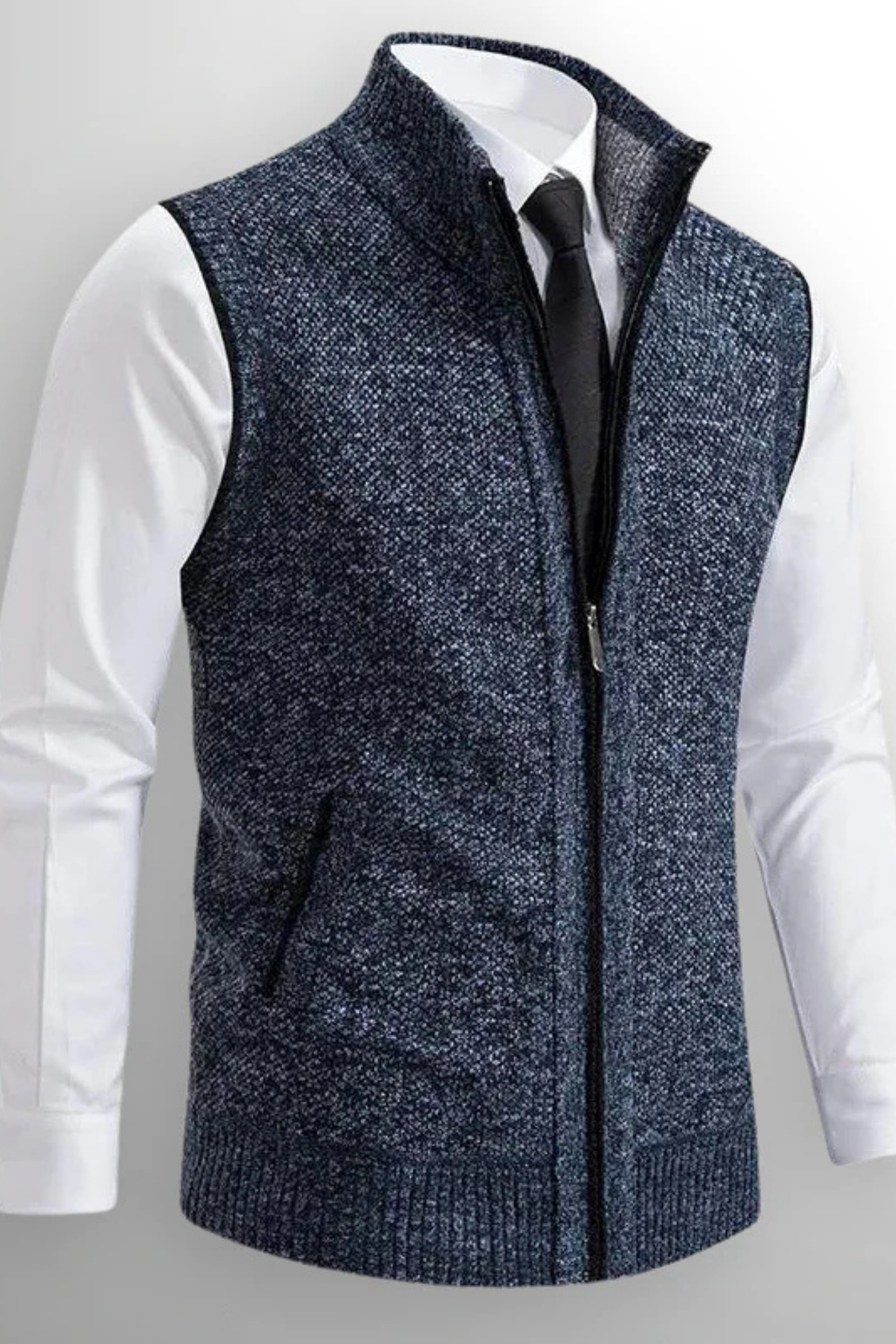 Gerald Zip Cardigan - Blue