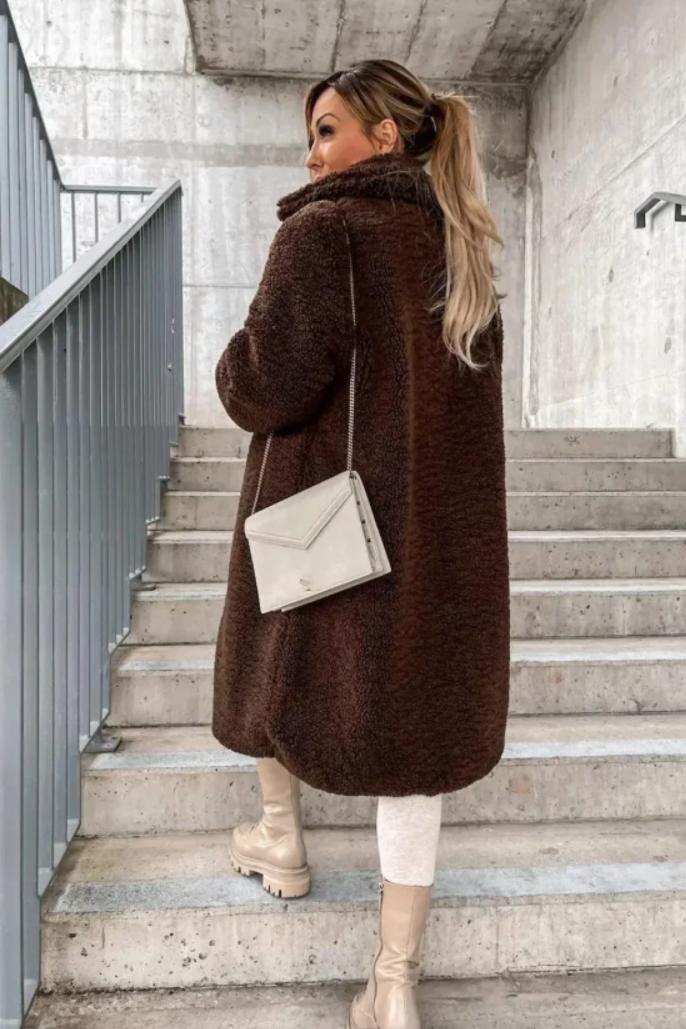 Jess Teddy Coat - Dark Brown