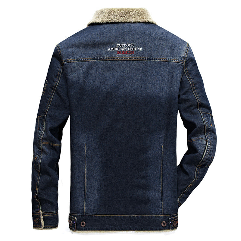 WW | Gefütterte Jeansjacke mit Stehkragen und Knopfverschluss