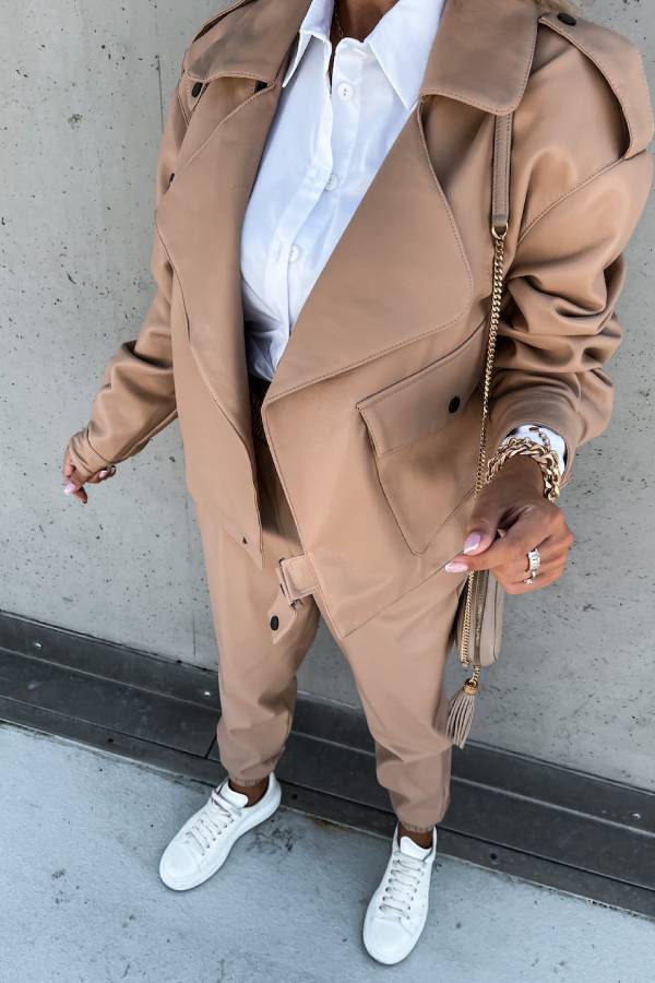 WW | Leder Revers Taschen Britischer Stil Kurzjacke
