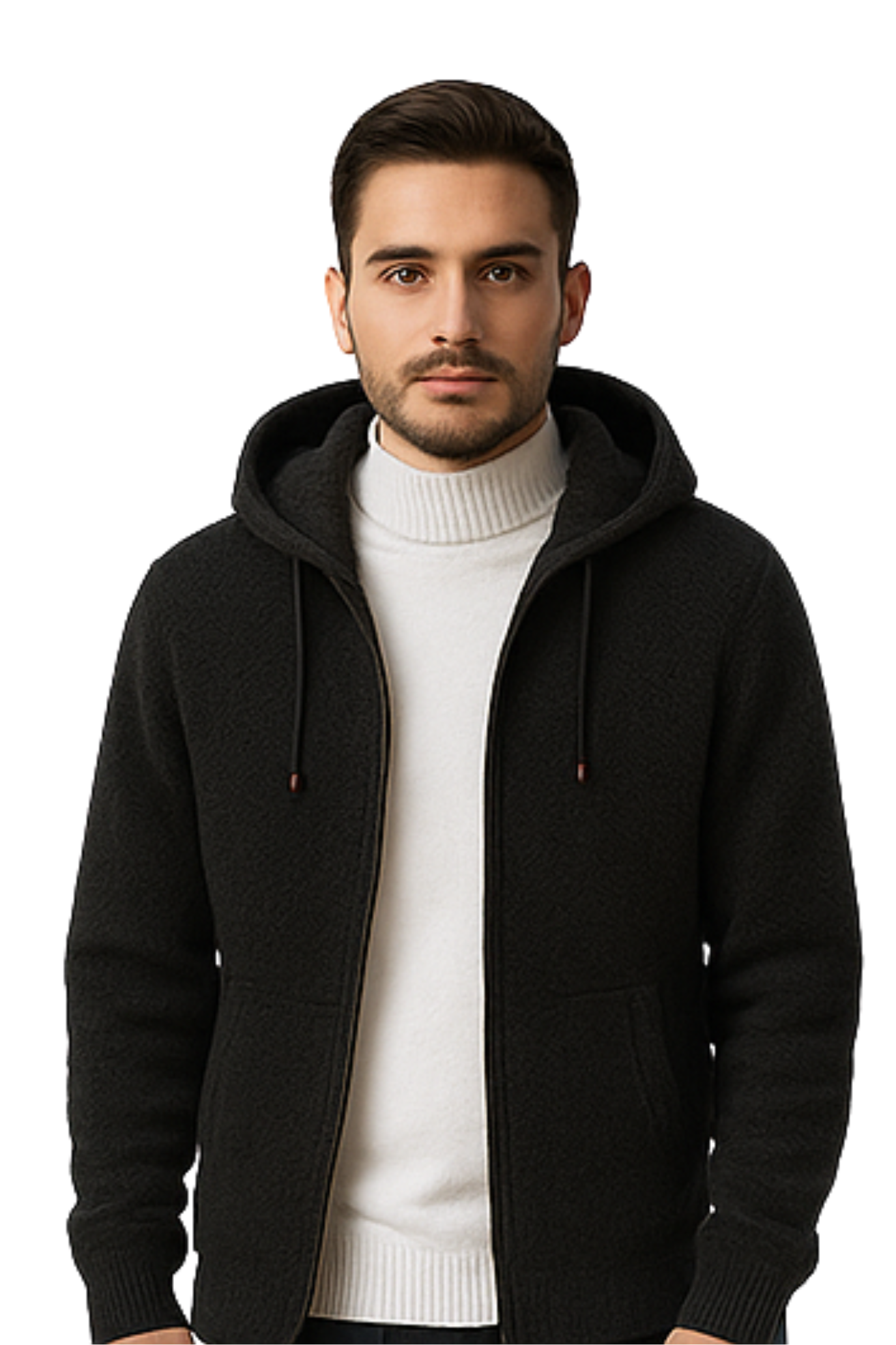 Henry Strick-Hoodie - Schwarz