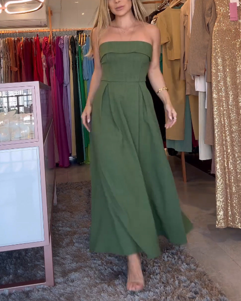 Annie – Elegant Off-the-Shoulder Midi Dress