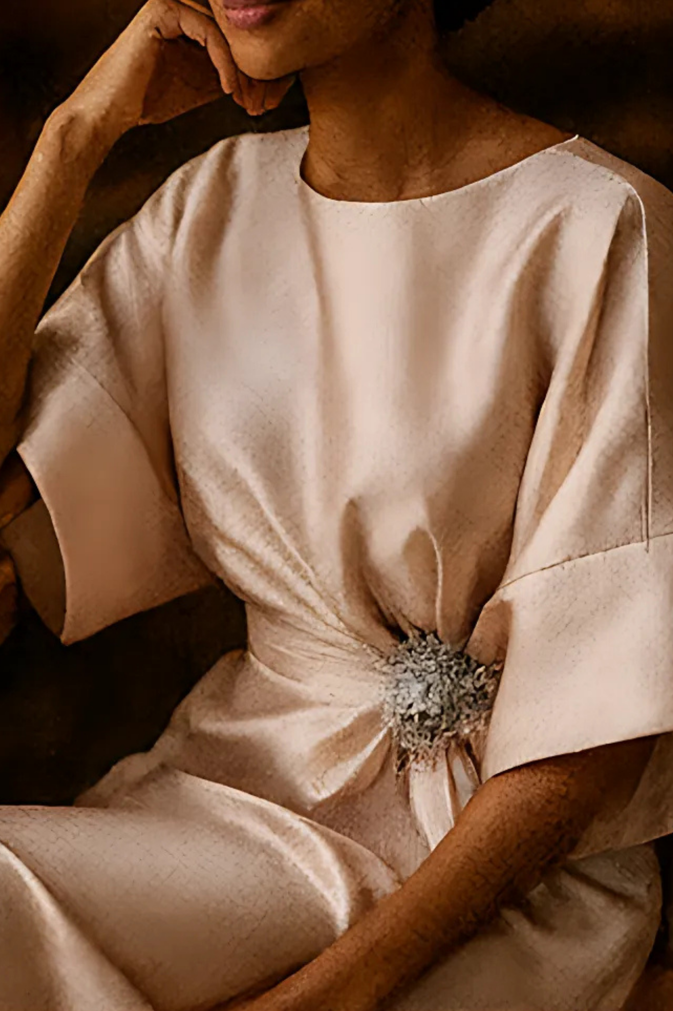 Anne Lange's Evening Dress - Beige