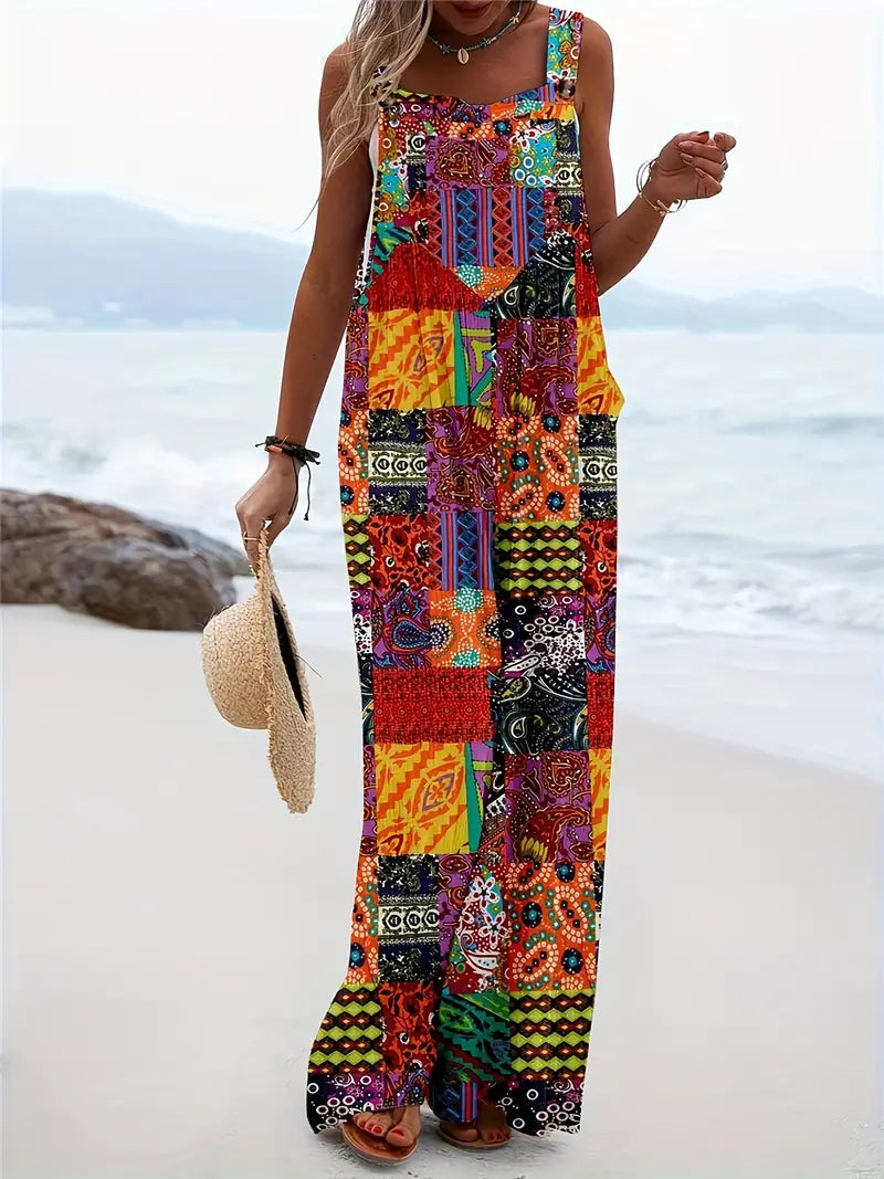 WW | Color Block Jumpsuit with Fashion Elements