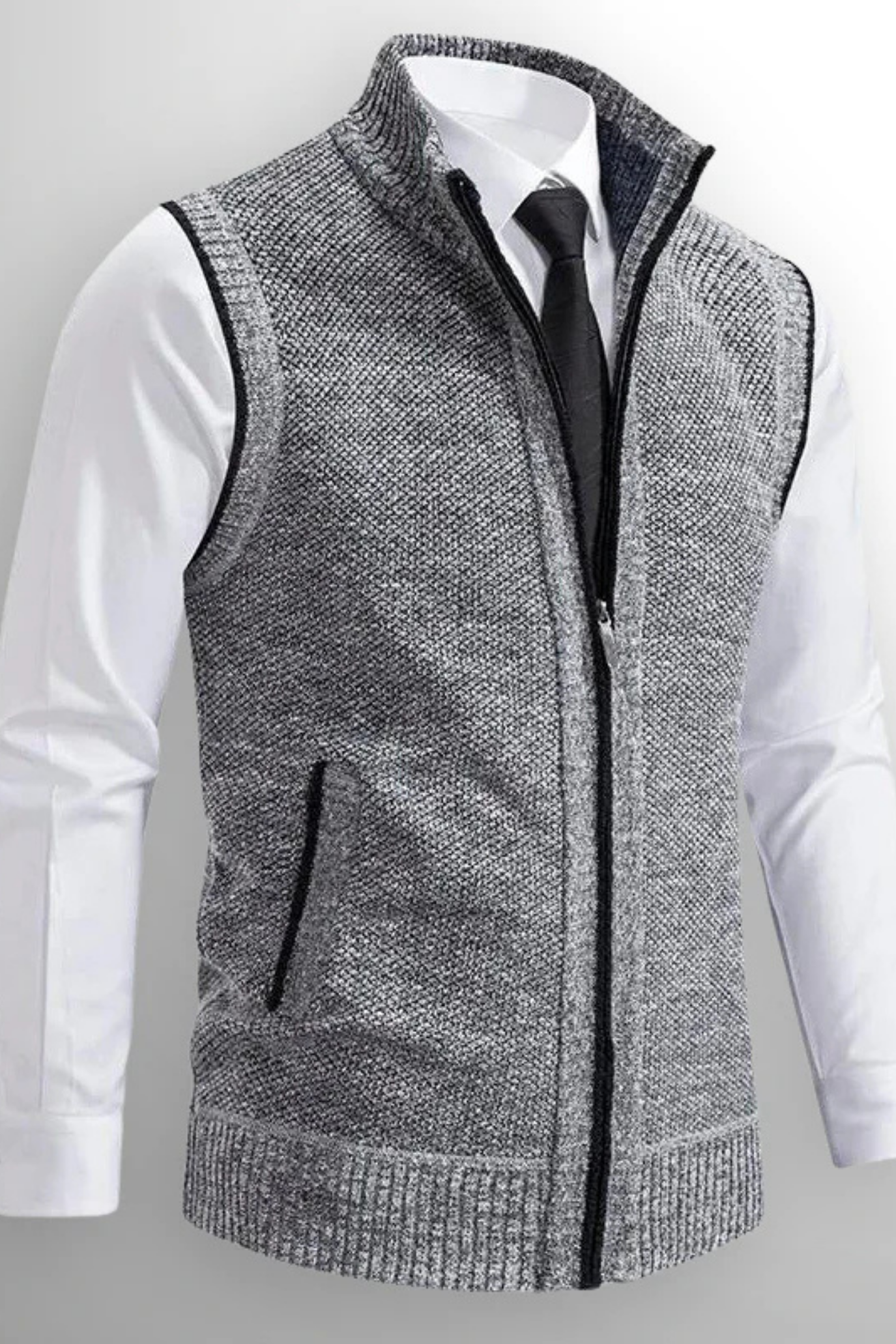 Gerald Zip Cardigan - Grey